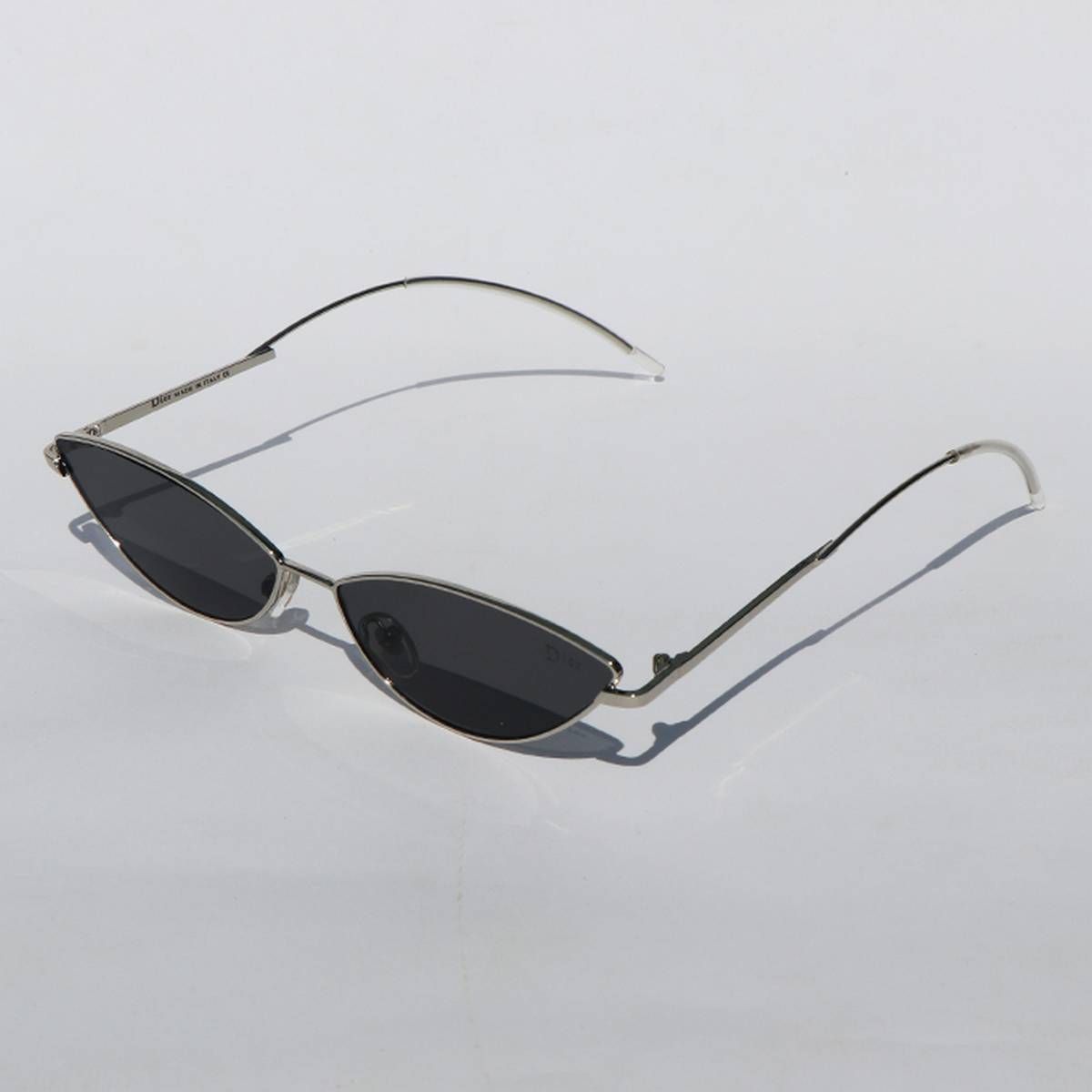 Black Retro Candy Color Vintage Metal Small Cat Eye Sunglasses