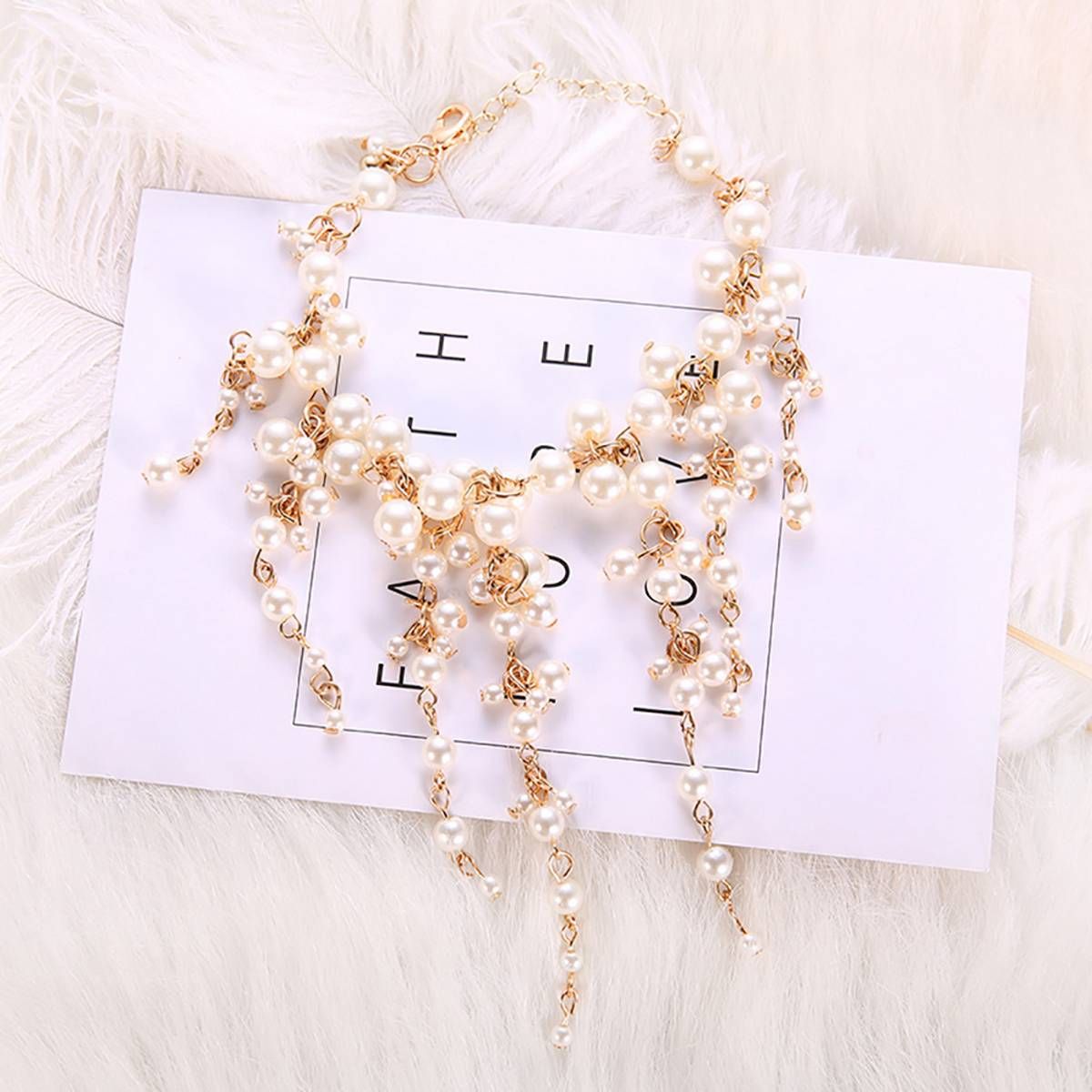 Fashion Faux Pearl Tassel Bracelet Women Party Cocktail Jewelry Charm Gift
