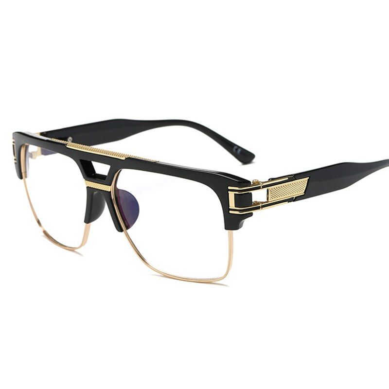 C08 Black ClearRound Circle Steampunk Sunglasses Men Women Vintage Retro Sunglass Brand Design Mirror Lens Luxury Quality Eyeglasses UV400