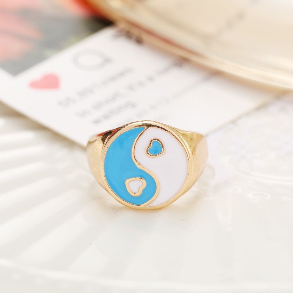 Wholesale Jewelry New Colorful Ring for Women Glossy Dripping Love Heart Rings Peach Heart Ring Exquisite Wild Trend Jewelry
