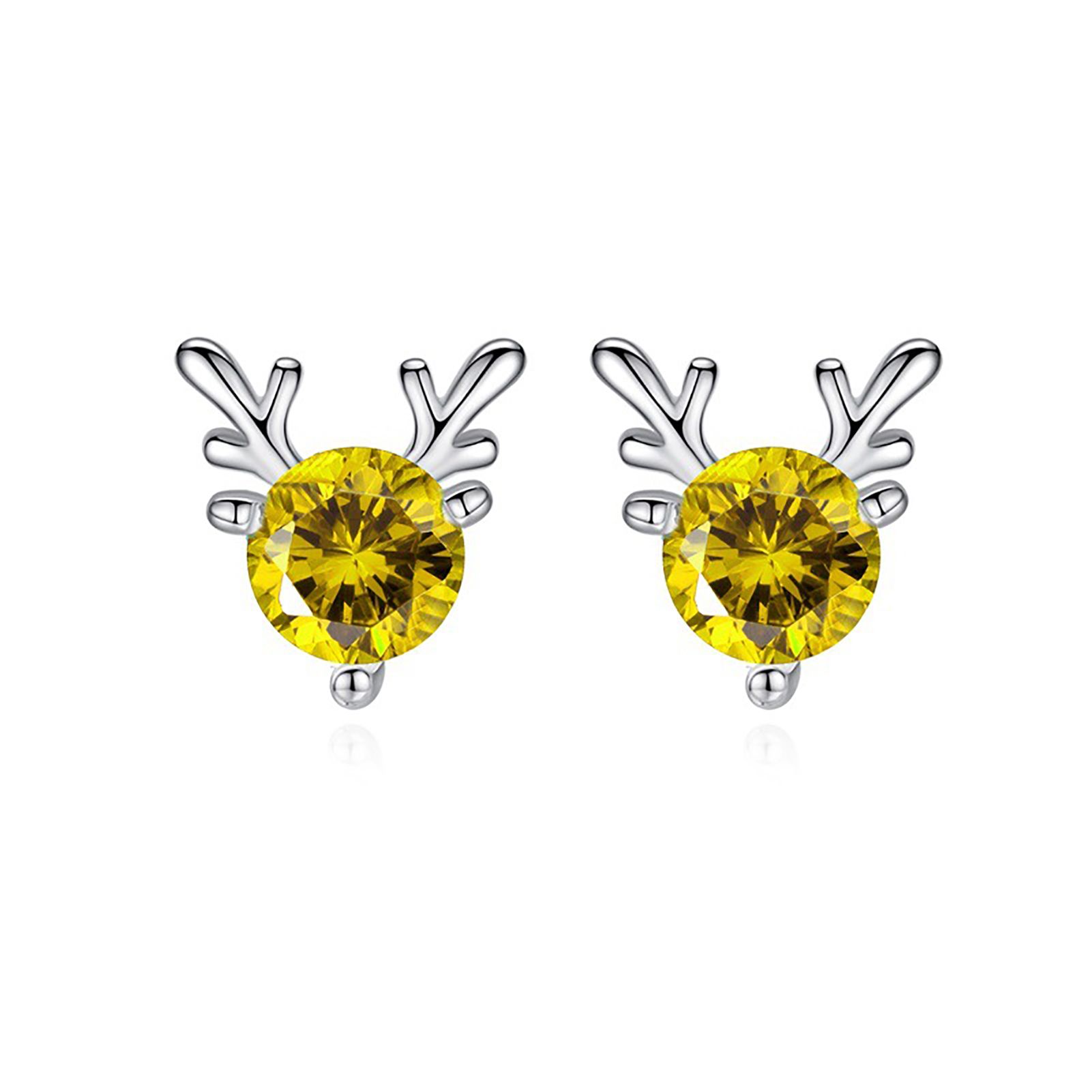 Fashion Women Antler Shaped Stud Earrings Jewelry Gift Christmas Decoration