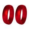 2Pcs Women Fish-scale Pattern Birthday Silicone Ring Wedding Band cessory Gift