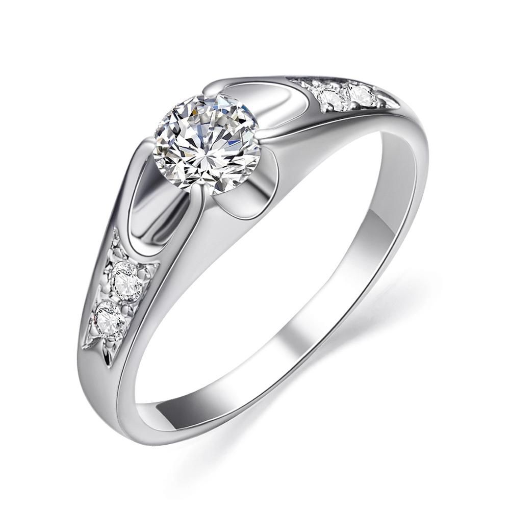 UMODE Fashion Rose Gold Color Wedding Rings for Women Engagement Ring With Top Grade AAA CZ Crystal Lovely Bague Femme AJR0064