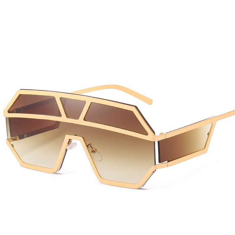 3Fashion Oversized Sunglasses Women One-piece Retro Men Sunglasses Square Vintage Sunglasses Brand Designer Steampunk Eyewear