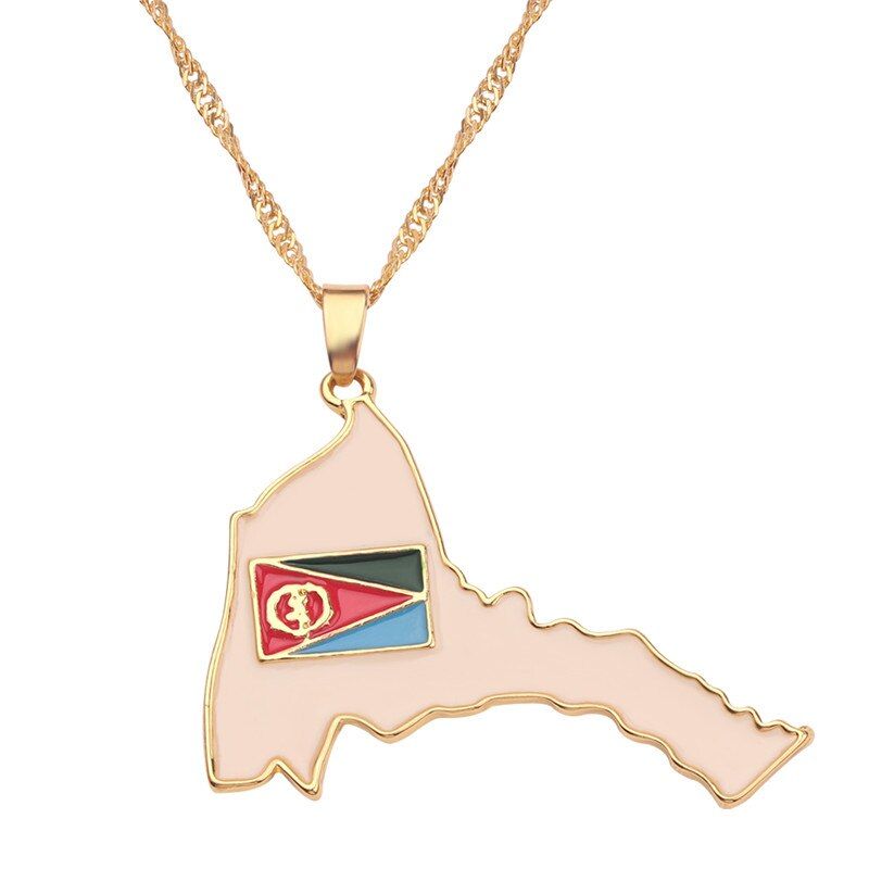 Hip Hop Item Africa Map Pendant Necklace for Women Men Silver Color Ethiopian Jewelry Wholesale African Maps
