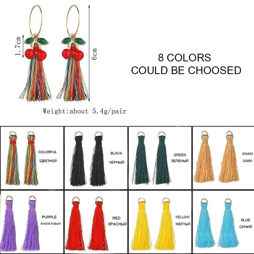 Bohemia Geometric Crystal Tassel Drop Dangle Earrings For Women Girls Gold Color Alloy Cotton Korean Earrings Long Drop Shipping