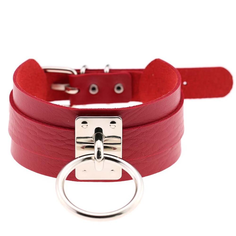 Vegan Leather Choker Collar Women Black Goth Choker Necklace Punk Gothic Jewelry Grunge Necklace Fashion Accessories