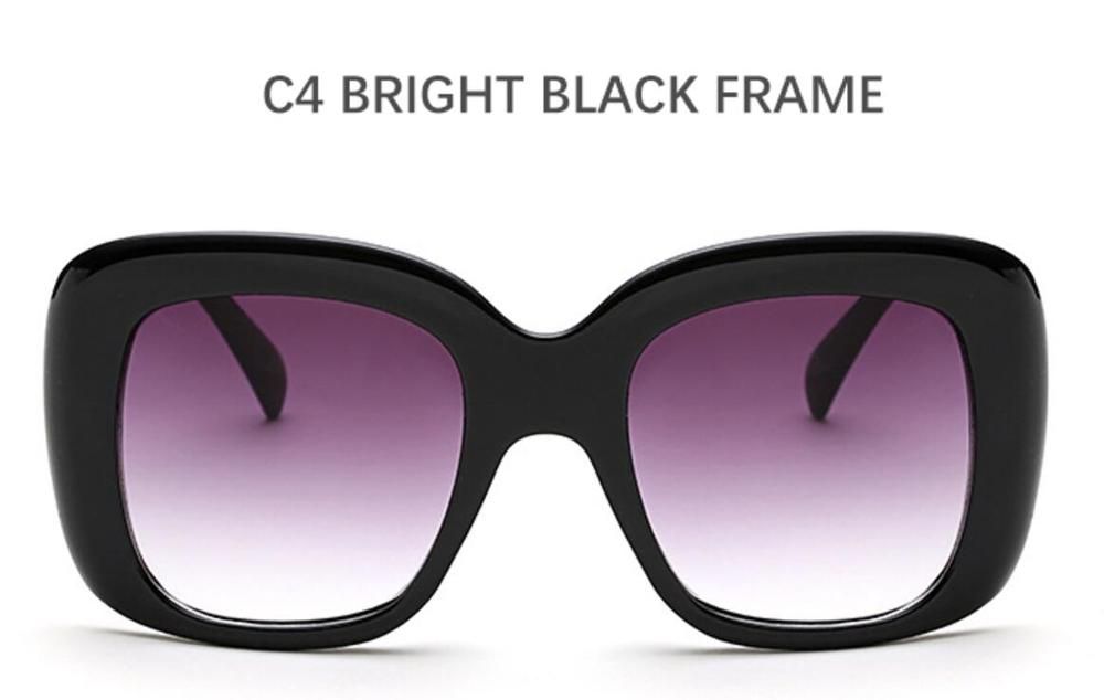 C4 bright black grayLadies Designer Square Sunglasses Women Luxury Sun Glasses Men Shades Large Thick Clear Big Frame Sunglasses Black