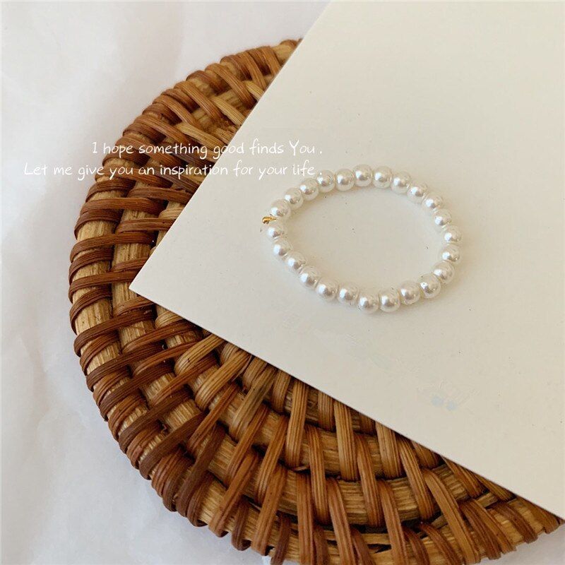 AOMU 2020 Vintage Resin Thin Ring Korea Spring Colorful Crystal Beads Resin Rings for Women Party Purple Green Jewelry Gifts
