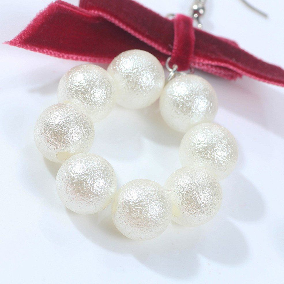 Women Imitation Pearl Threader Long Drop Dangle Earrings Eardrop Jewelry
