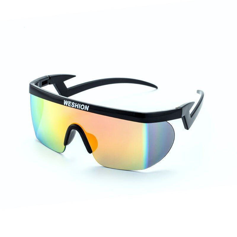 3Packaging 1WESHION Sunglasses Men Clip On Sport Sun glasses Plus Size Coating Mirror Rainbow Lens Outdoor Oculos De Sol Feminino 2021 Cases