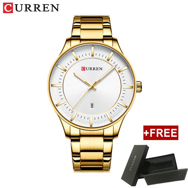 CURREN Men Watch Top Brand Luxury Fashion Simple Quartz Wristwatch Steel Waterproof Calendar Business Clock For Men 8347