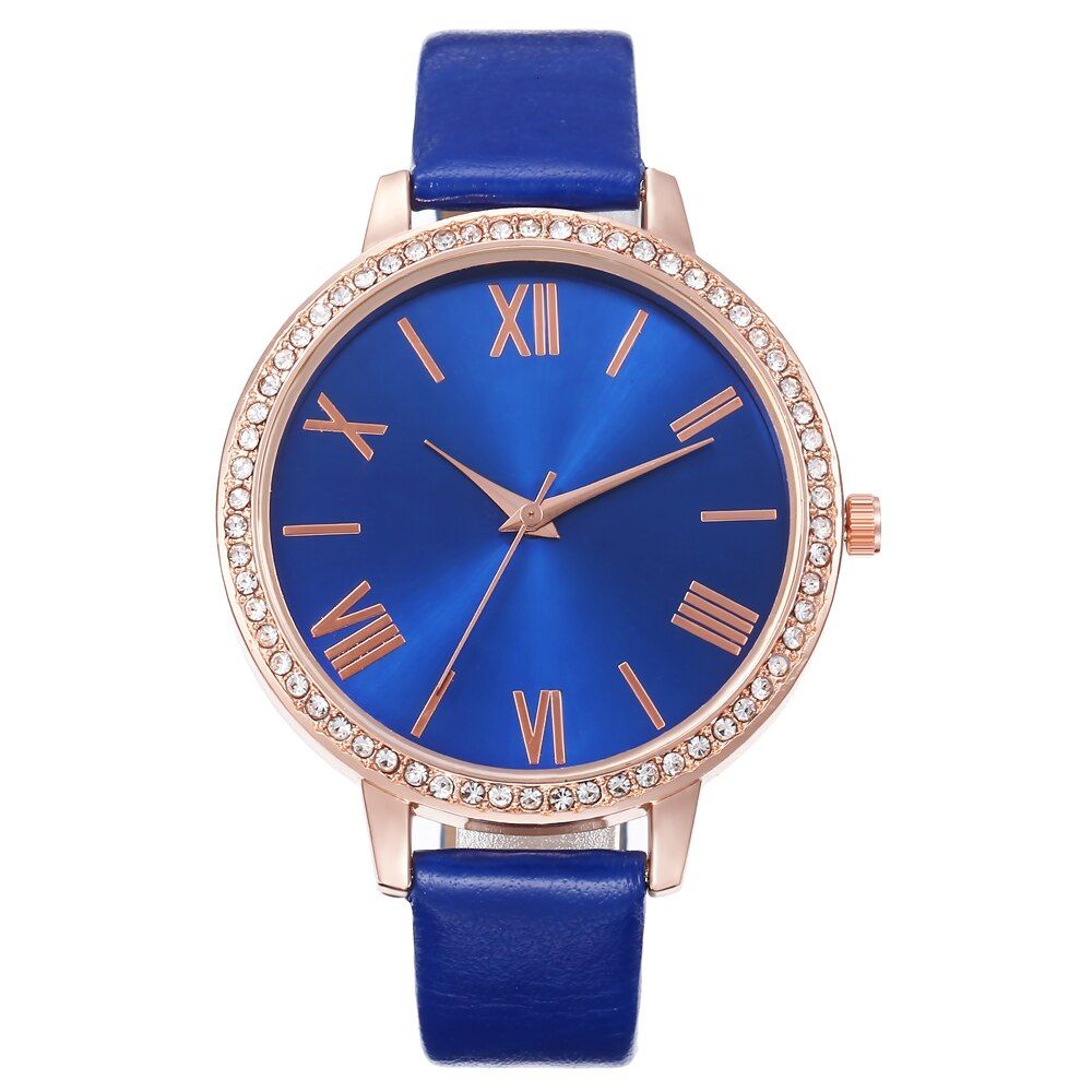 Top Brand  Fashion Womens Watch Ladies Simple Watches Geneva Faux Leather Analog Quartz WristWatch Clock Saat Gift