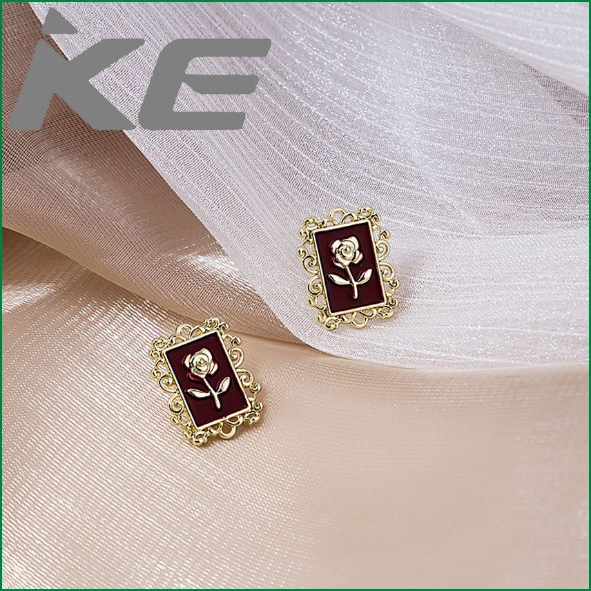 needle European fashion exquisite small cute mural earrings rose flower earrings women's jewelry for gilrs for women low price