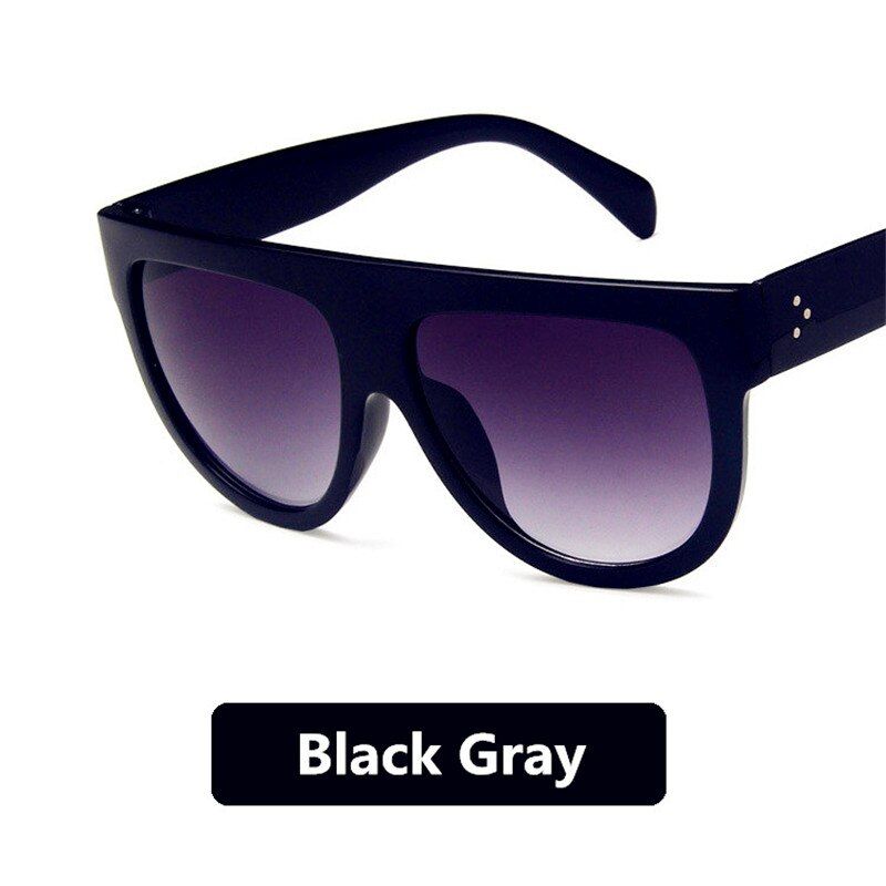 black grey2019 Flat Top Oversized Sun Glasses Female Ladies Cat Eye Sunglasses Women Brand Designer Oculos De Sol Feminino UV400
