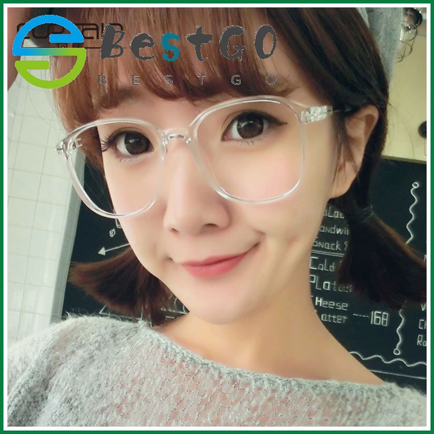 Retro big metal glasses frame, wild trendy frame glasses with myopia flat lens