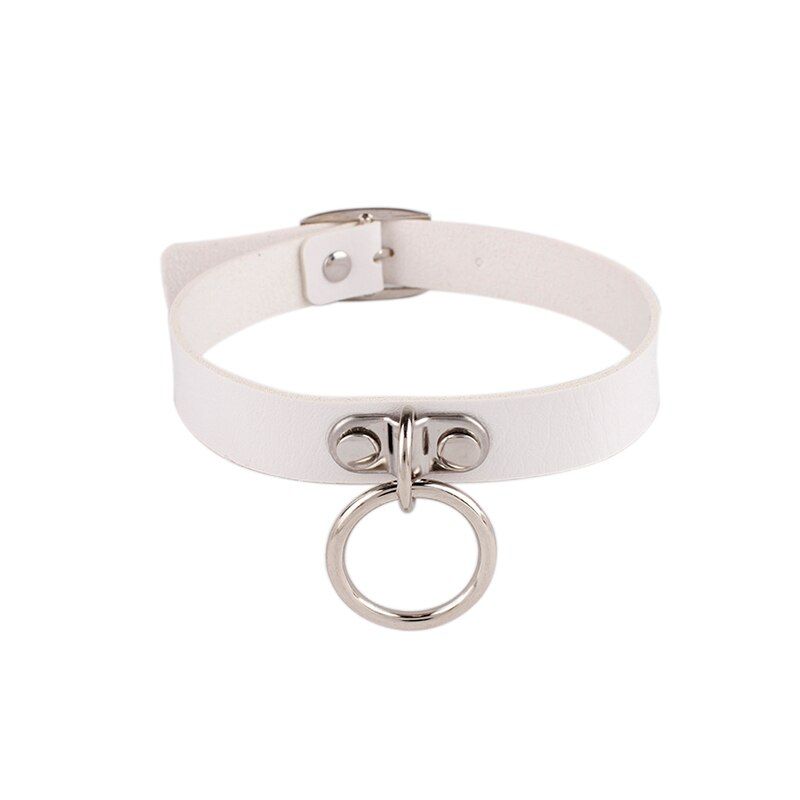 Punk Gothic Leather Studded Choker Necklace Charm Round Collar Necklaces Women Jewelry Gift(null)