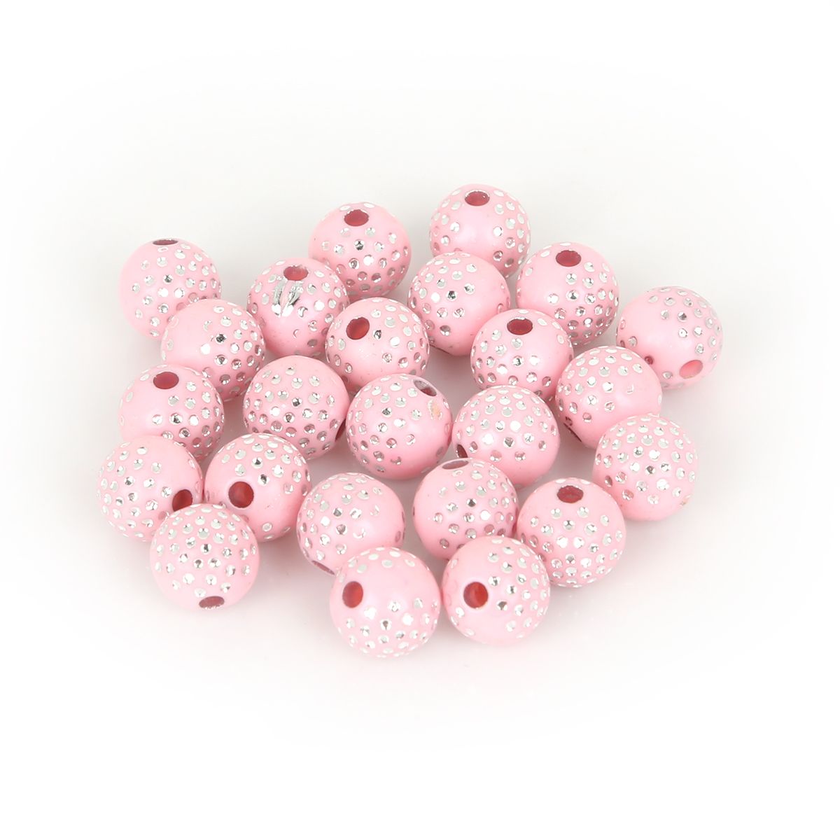 100Pcs/lot 8mm Shinning Acrylic Beads Loose Spacer Beads For Jewelry Making DIY Bracelet Necklace Accessories