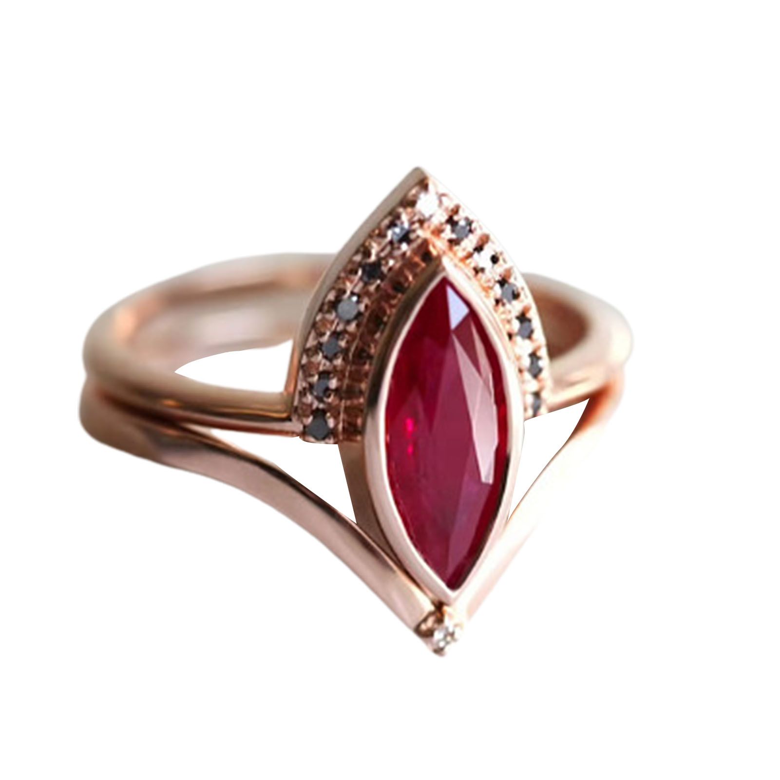Couple gs Shiny Red Prismatic Faux Crystal Finger gs