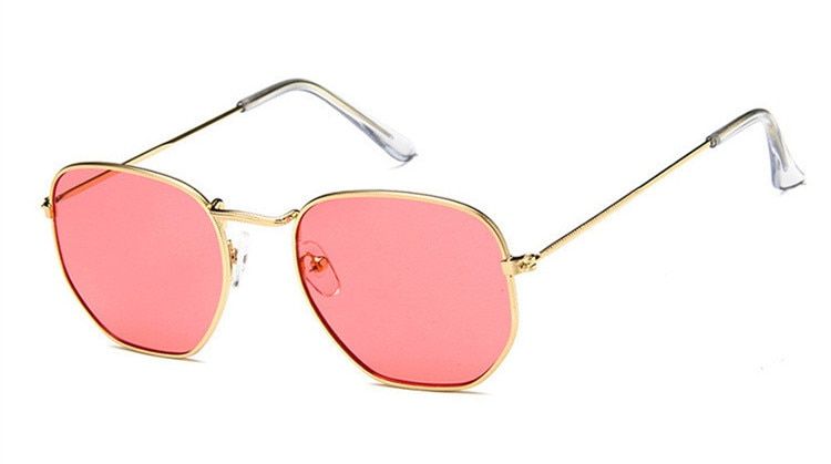ZXRCYYL 2021 Vintage Metal Hexagonal Sunglasses Women/Men Brand Designer Retro Driving Mirror Sun Glasses oculos de sol UV400