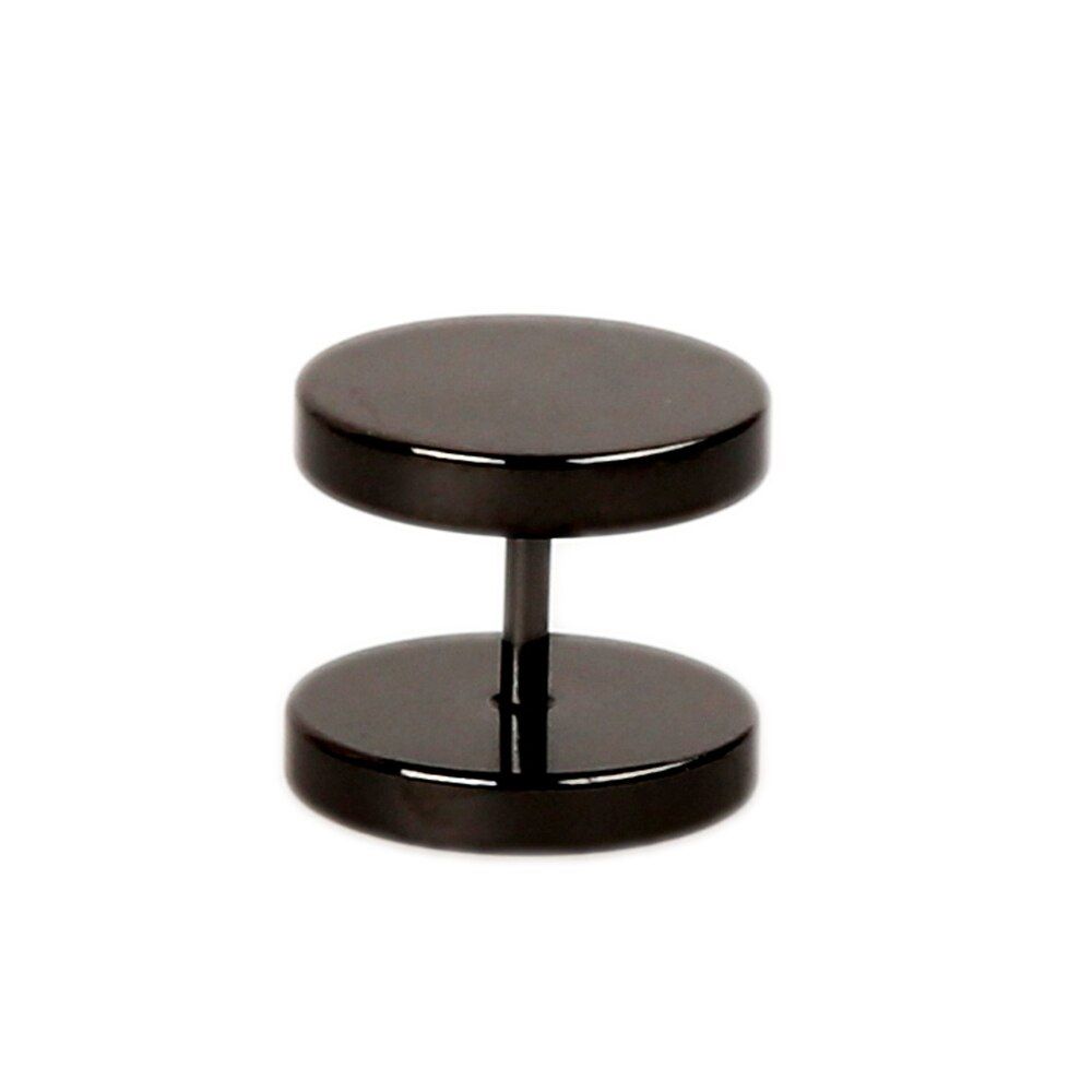 1Pcs New Fashion Stainless Steel Black Gothic Barbell Earring Round Plain Men Stud Earring Jewelry 8 Styles Drop Shipping
