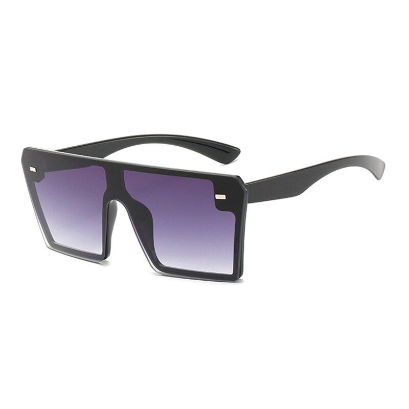Grey GradientSHAUNA Oversize Square Sunglasses Women Fashion Flat Top Gradient Glasses Men