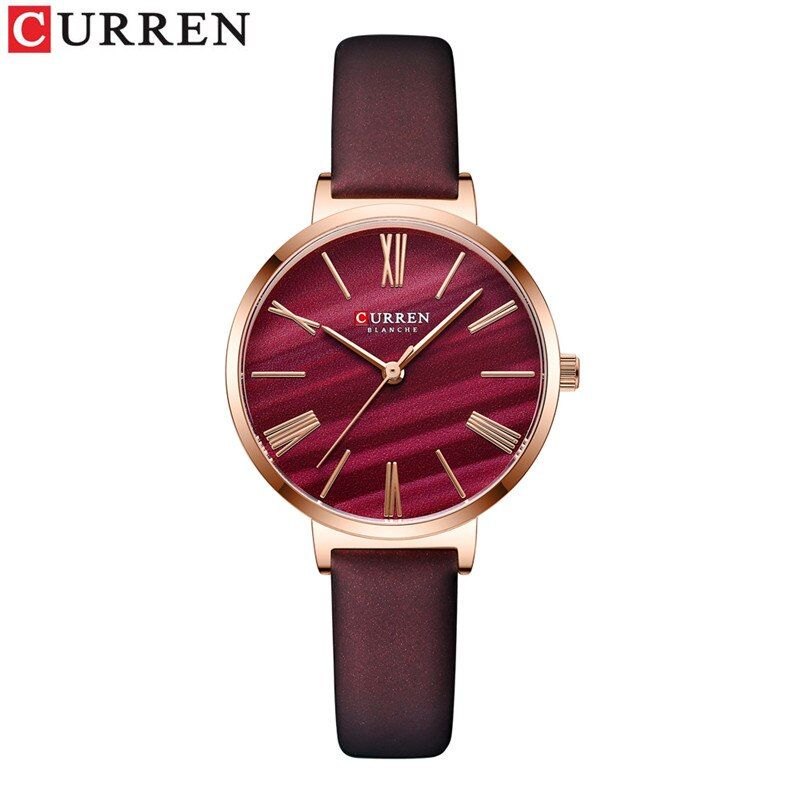 CURREN Women Watch Top Brand Luxury Green Female Waterproof Clock Mesh  Leather Bracelet Fashion Ladies Wristwatch 9076