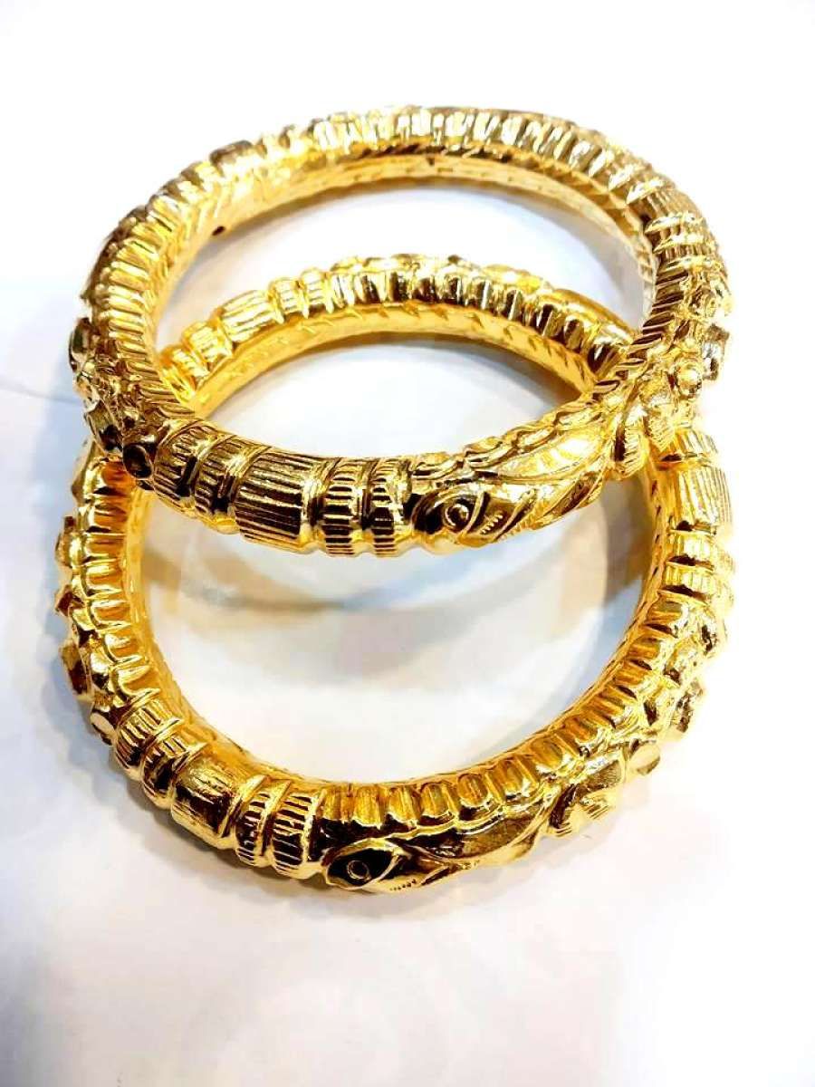 Indian Gold Plated Bangles / Bala / Ruli 1 Pair