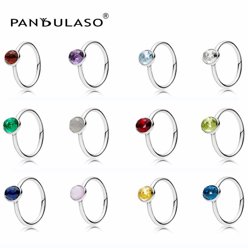 12 month birth stone Droplet Ring Sterling Silver Jewelry Rings For Woman Jewelry Making Fashion Ring Collection