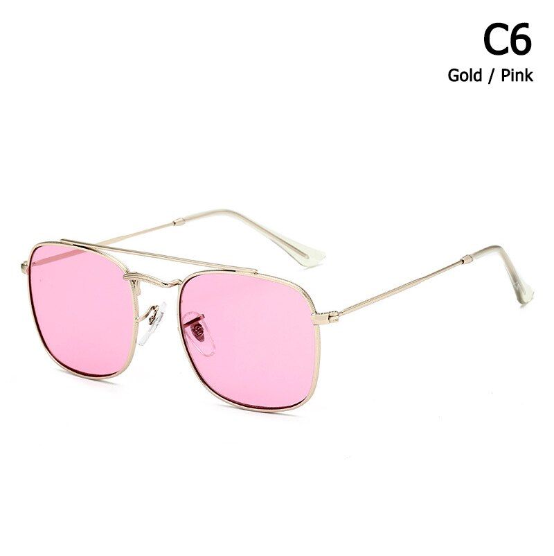 C6Fashion Vintage Square Metal Aviation Style Sunglasses Men Classic Gradient Brand Design Sun Glasses Oculos De Sol men