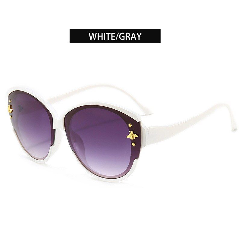 C6SWEET BASIL 2020 Luxury Bee Round Sunglasses Ladies Fashion Tone Shadow Retro Brand Designer Glasses Women Goggles Glasses UV400