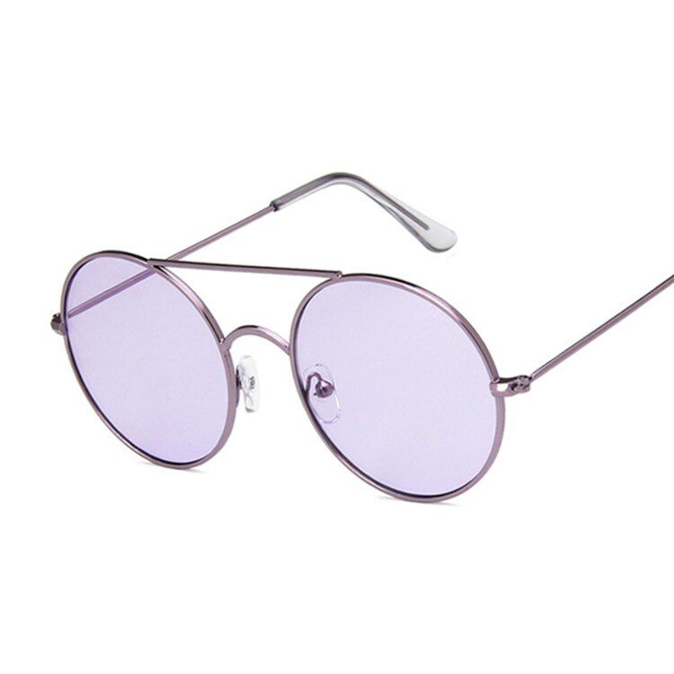 PurplePurpleVintage Metal Round Sunglasses Women Personality Black Big Red Sun Glasses Shades Female Sunglass UV400