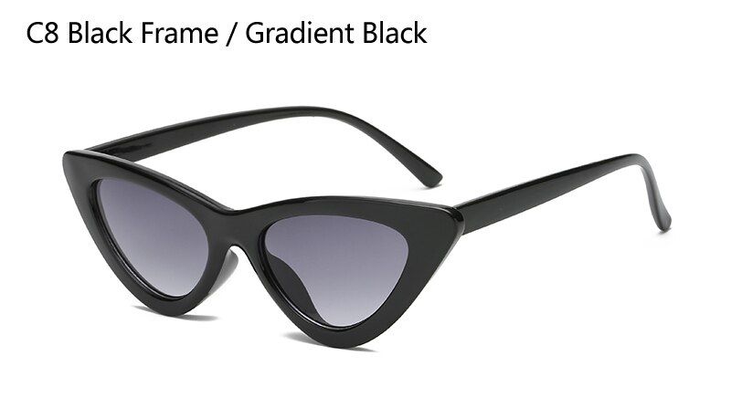 black gradient blackCat Eye Sunglasses Women Vintage Brand Designer Small Sun Glasses Candy Colors Mirror Gradient Lens Retro Cateye Sunglass UV400