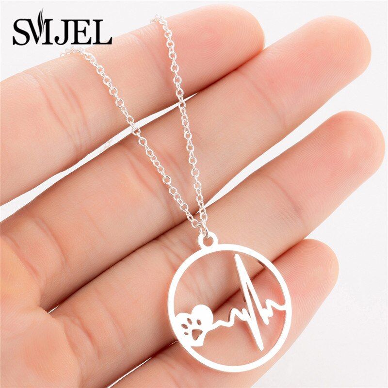 SMJEL Stainless Steel Bijoux Femme Star Deer Tag Phoenix Hummingbird Yoga Note Angel Wave Chokers Necklaces Women