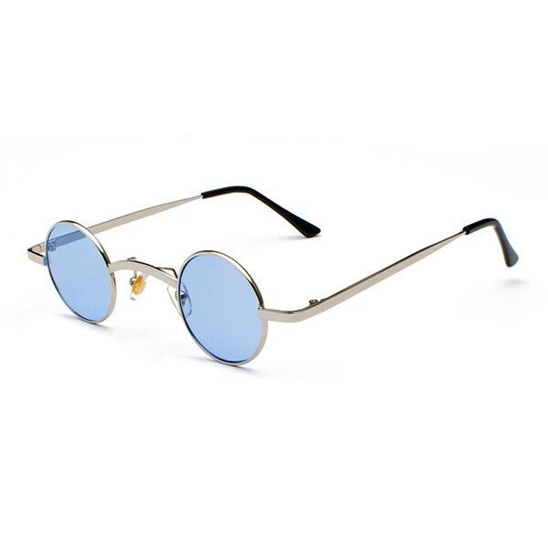C8 Silver bluePro Acme Brand Designer Small Round Steampunk Red Sunglasses Men Women Metal Frame Vintage Sun Glasses High Quality UV400 PC1029