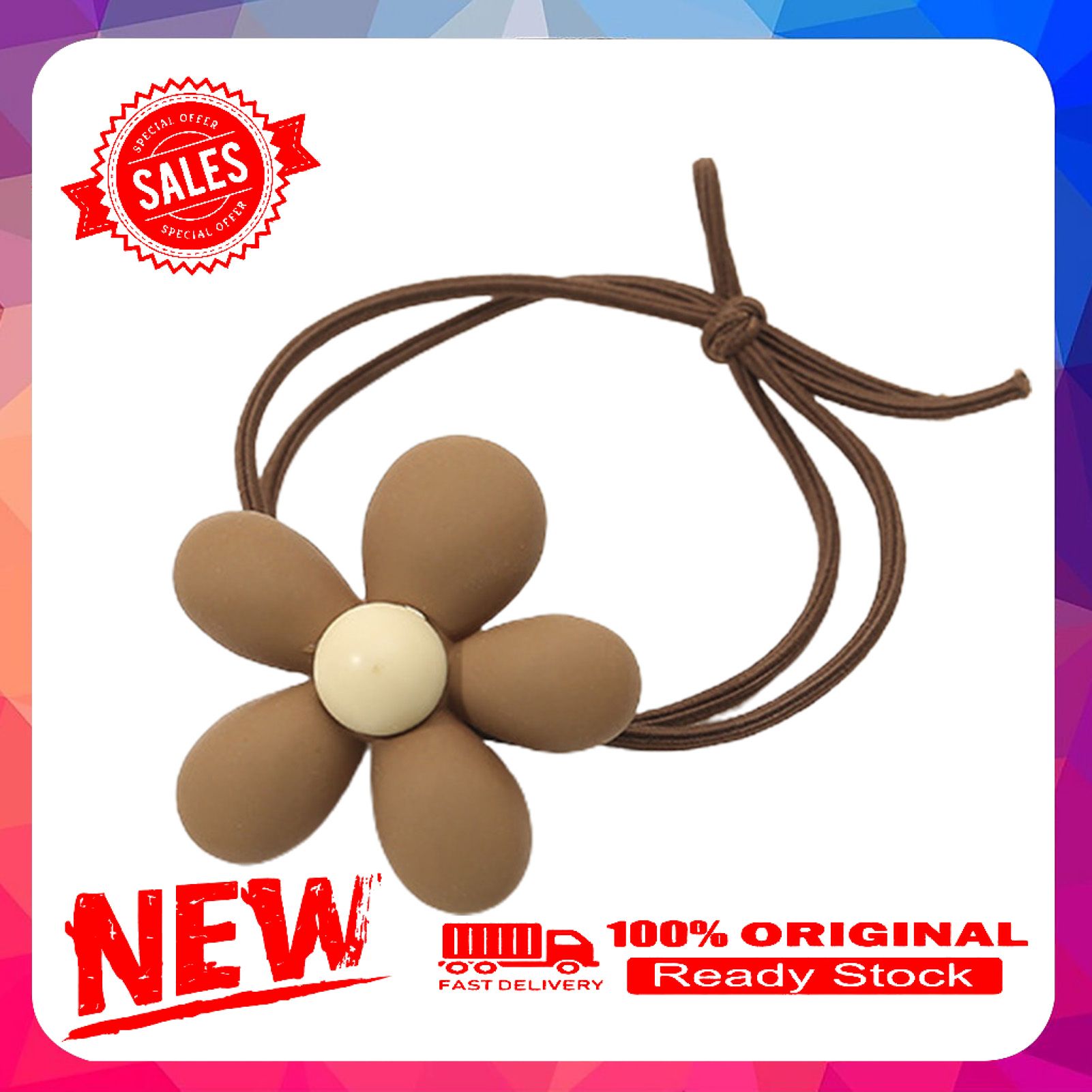 Vist fox Flower Decor Frosted Hair Tie Cartoon Resin High Elastic Hair Rope Hair Accessories