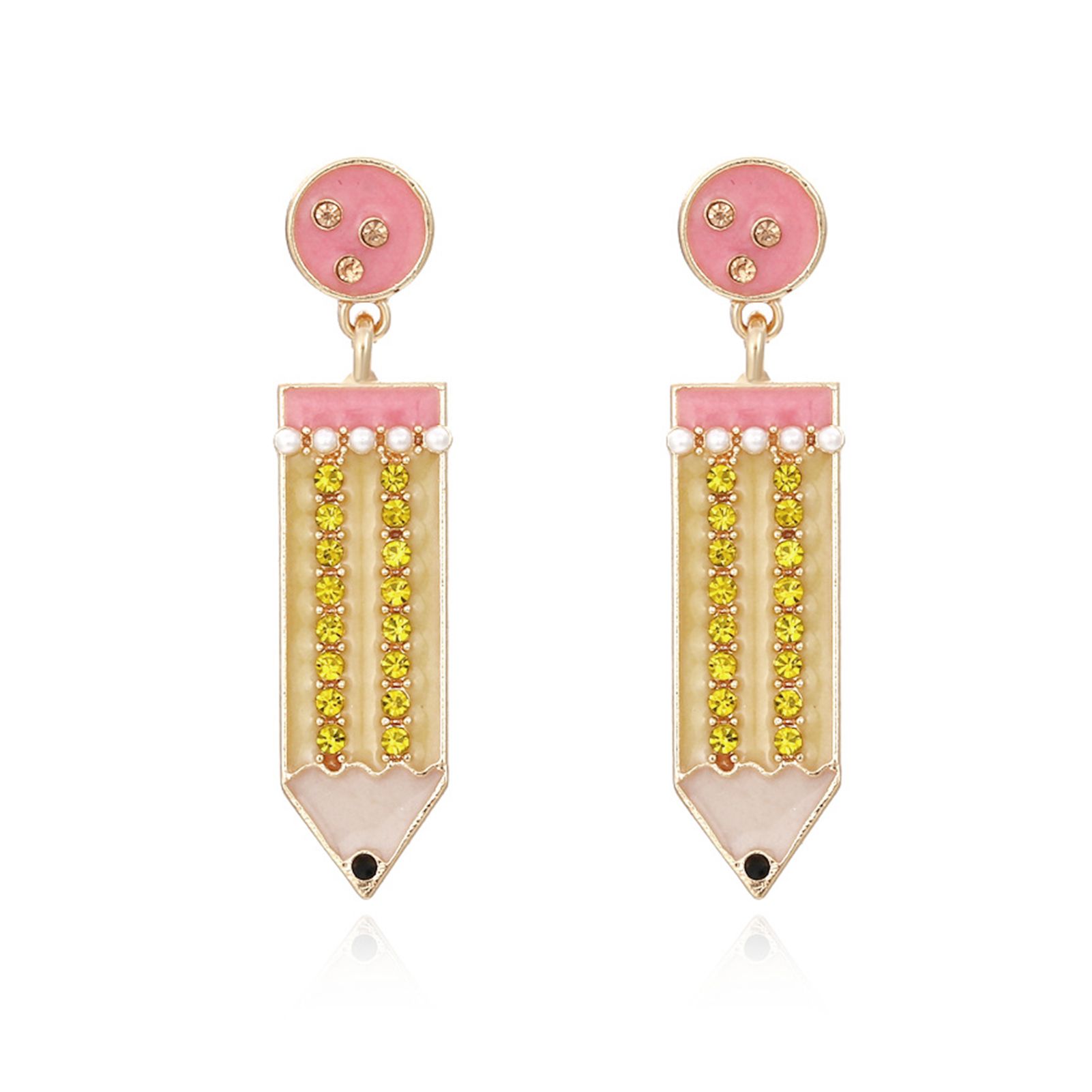 Stud Earrings Wear-resistant Pencil Shape Faux Pearls Dangle Earrings