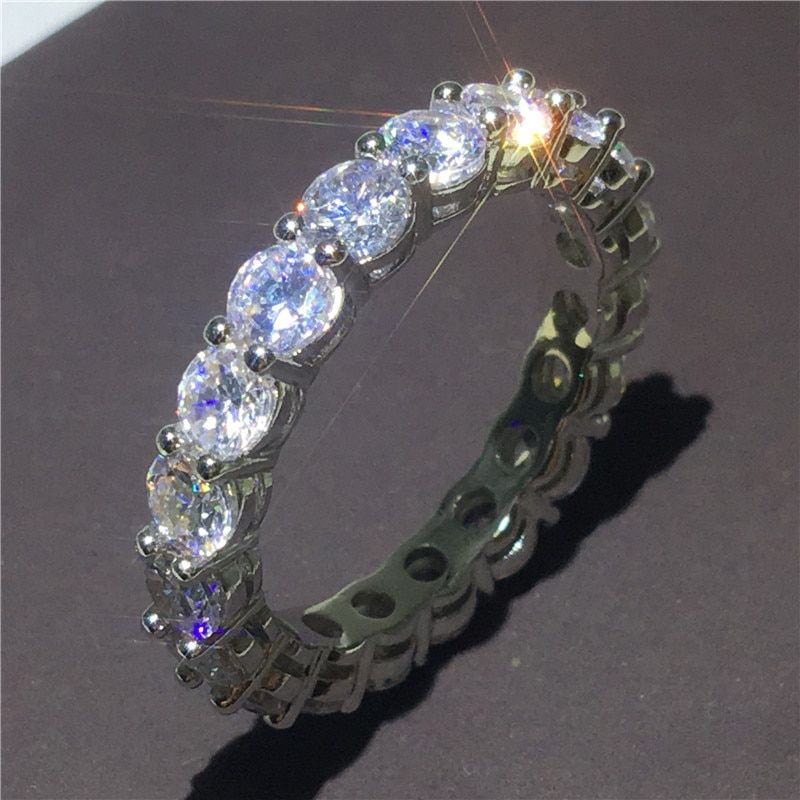 Fashion Eternity Promise ring 925 Sterling silver AAAAA cz Couple Engagement Wedding Band Rings for women Men Party Jewelry