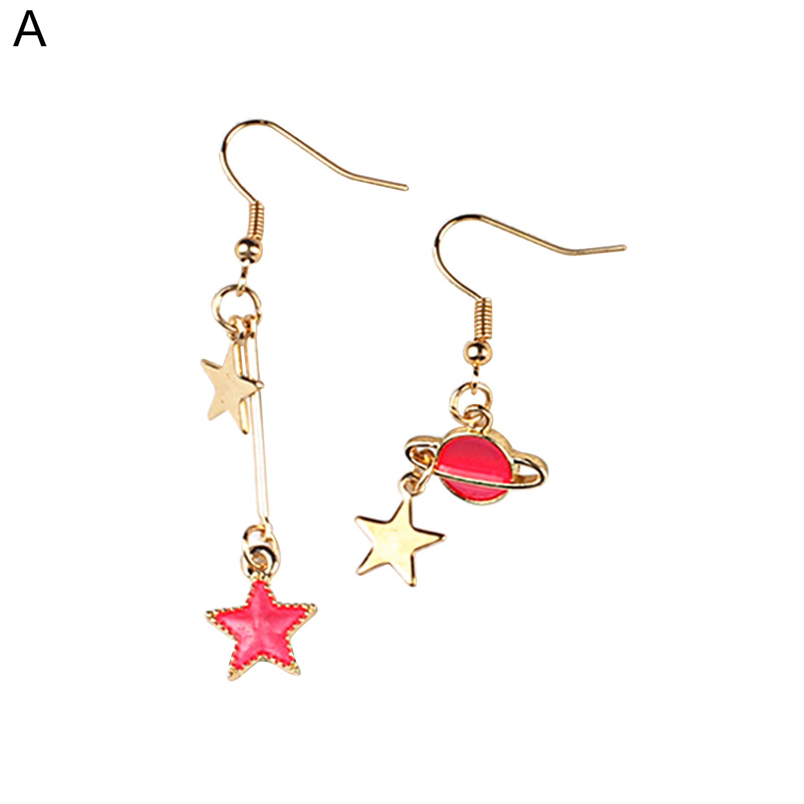 Hook Earrings Star Cartoon Moon Star Asymmetric Stud Earrings