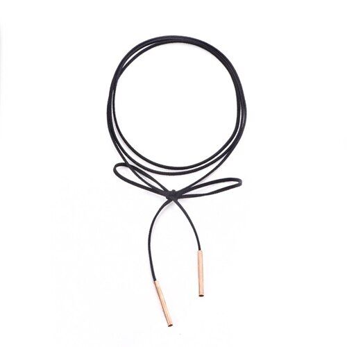 Summer Hot 150cm Black Strap Choker Long Black Leather Rope Collar Necklace New Trendy Woman Jewelry Black/Brown 1PC