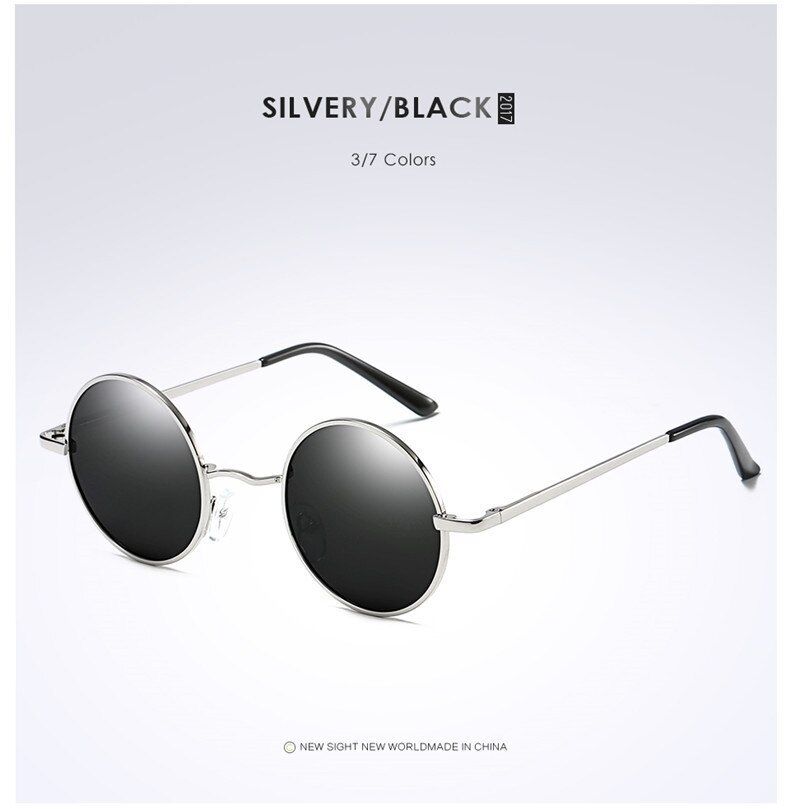 silver blacksimple packageCat eyes Polarized Round Sunglasses Men Vintage Retro Sun Glasses Women Eyewear lunette Brand gunes gozlugu ocheshnik for ladies