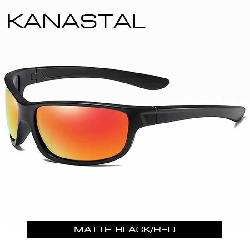 BlackRedWith PackageSports Men Sunglasses Polarized For Men Night Vision Sports Eyewear For Male TR90 Square Frame Brand Design Glasses UV400
