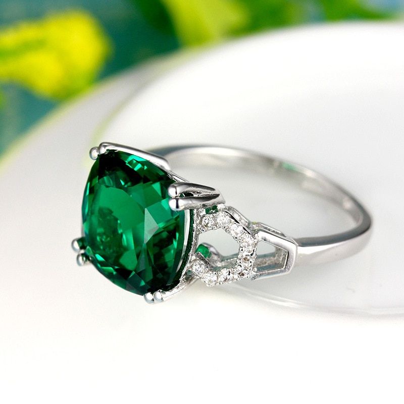 Bague Ringen   925 Sterling Silver Natural Ruby Sapphire Emerald Gemstone Wedding Engagement Cocktaill Ring Jewelry Gift
