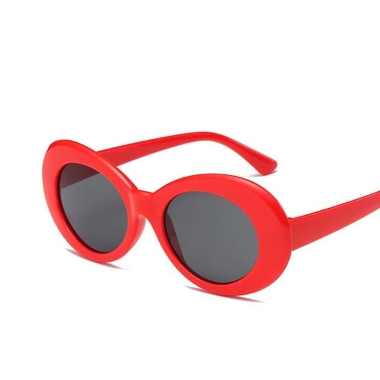 Vintage Oval Round Sunglasses Women Brand Designer Sunglasses Female Male Black White Mirror Kurt Cobain Glasses Oculos De Sol