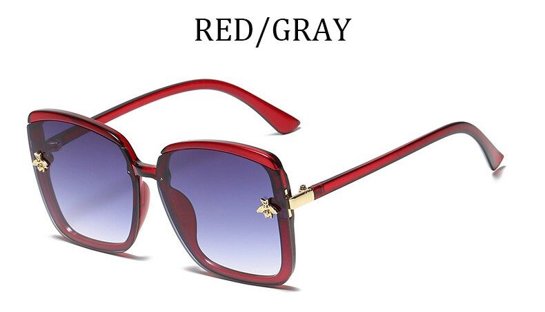 C22020 Designer luxury brand retro block-framed sunglasses with female gradient shades honeybee lens sunglasses Oculos De Sol