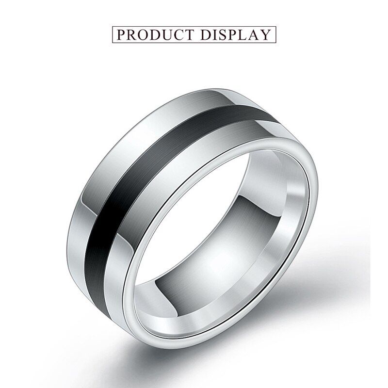 Arrival 7mm Silver Color Rings for Women Men Stainless Steel Engagement Ring with Colorful El Fashion Jewelry