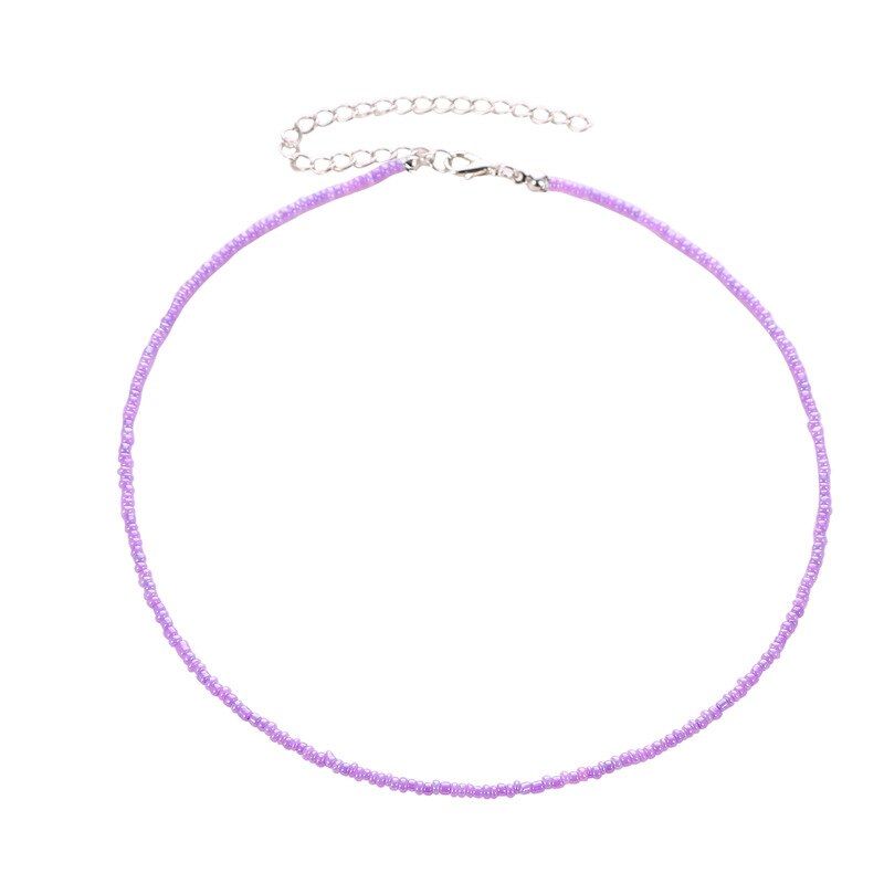 Fashion Ethnic Pure Handmade Necklace Colored Beads Short Beaded Necklace Summer Beach Clavicle Chain Boho Jewelry Mujer 2019