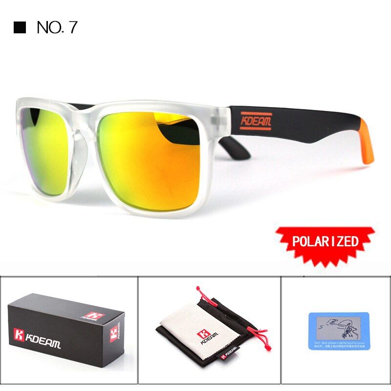 C7Kdeam Polarized summer Sunglasses Men Reflective Coating Square Sun Glasses Women Brand Designer UV400 With Case KD901P