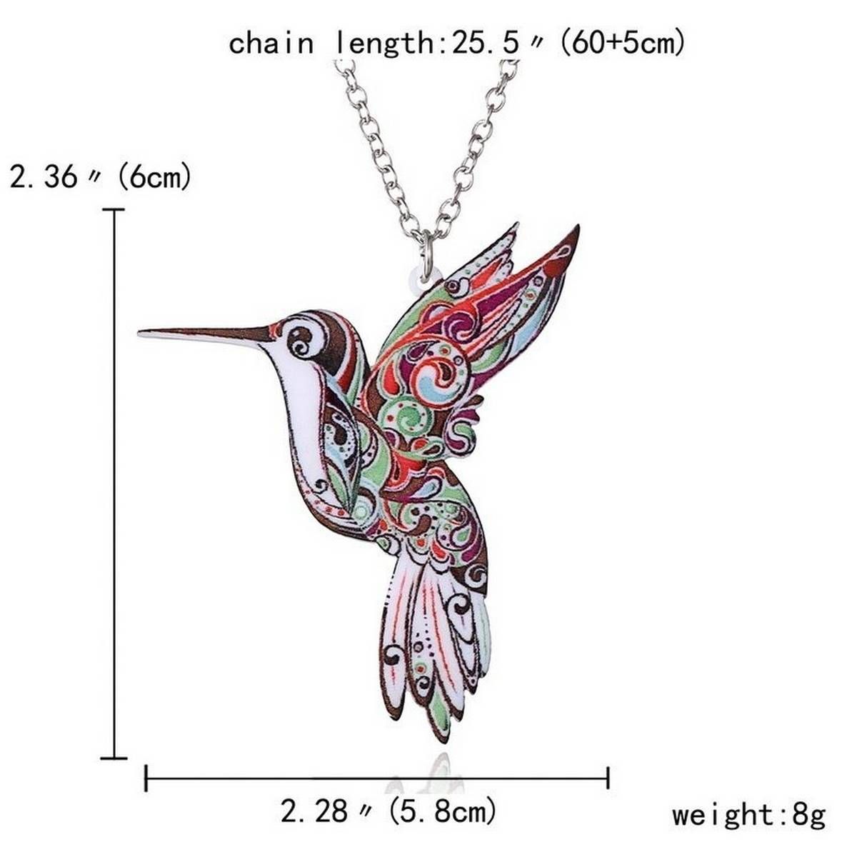 Women Men Fashion Unique Colorful Design Acrylic Jewelry Animal Cat Dog Hummingbird Wolf Salamander Pendant Necklaces Gifts