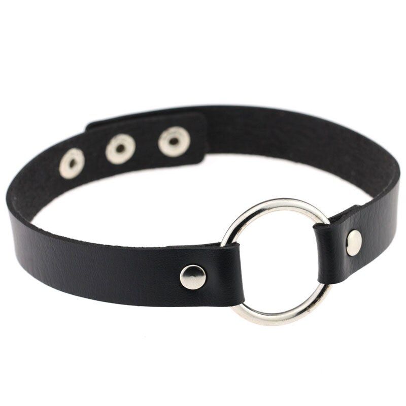 2019 Newest Jewelry Women Punk Rivet Gothic Choker Necklace DIY Handmade PU Leather Harajuku Grunge Funky Torques Anime Necklace